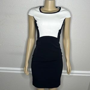 Elie Tahari Colorblock Sleeveless Size 2 Black & White Dress